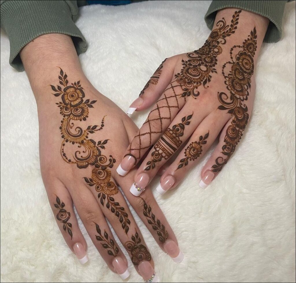 back hand mehndi design simple 13