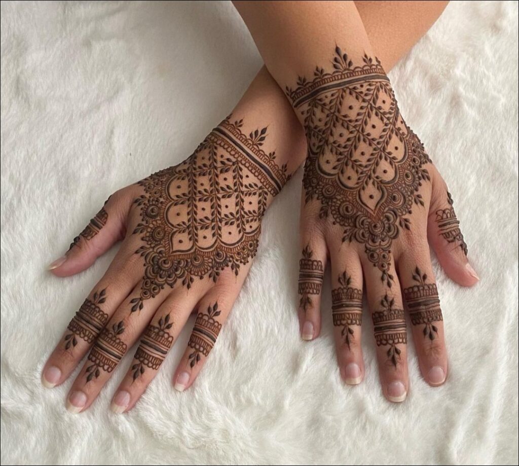 back hand mehndi design simple 14