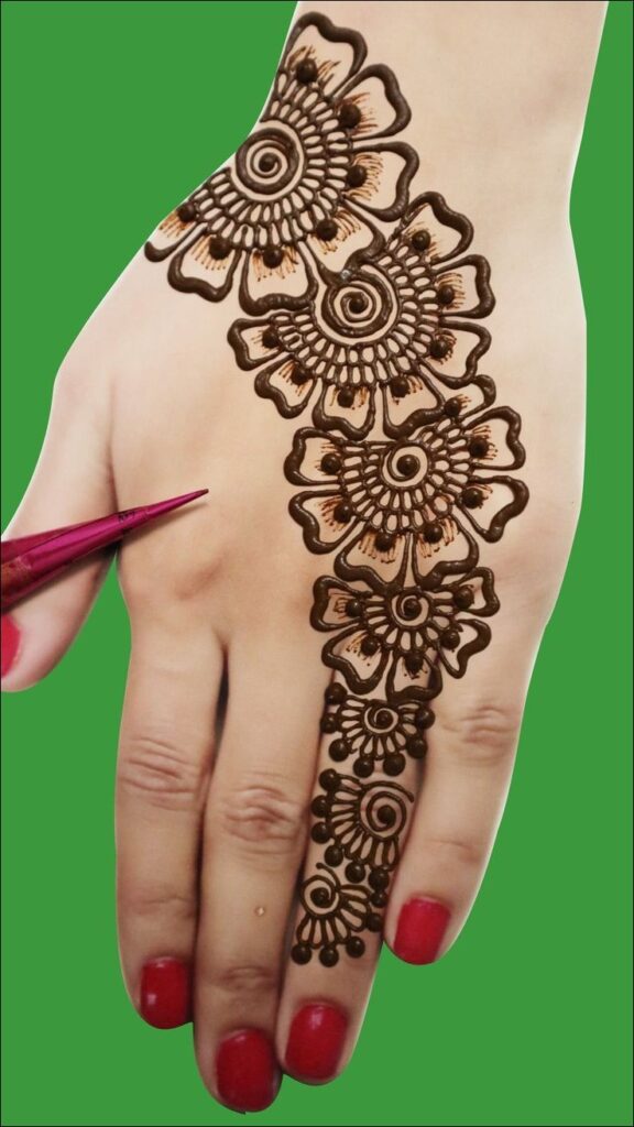 easy back hand mehndi design 2