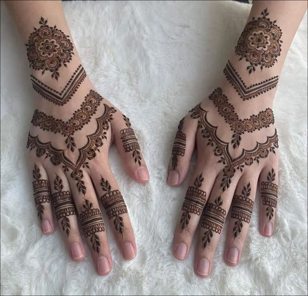 instagram modern back hand mehndi design 14