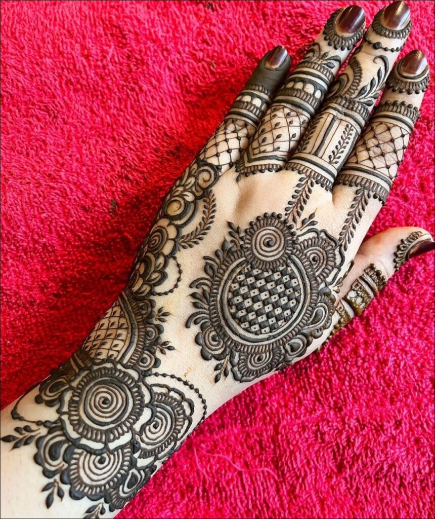 simple back hand mehndi design 10