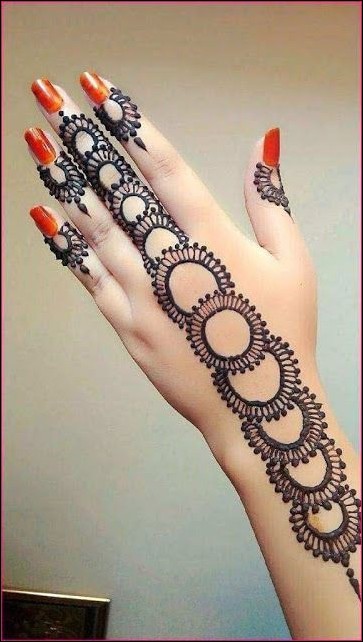 stylish back hand mehndi design 18