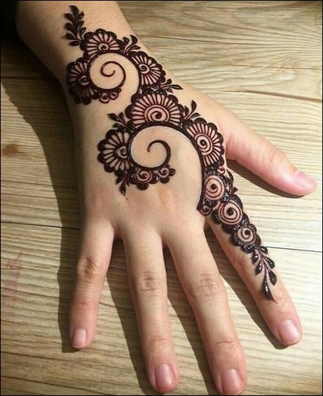 stylish back hand mehndi design 9